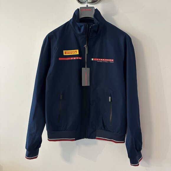NWT PRADA LUNA Rossa Pirelli Jacket Windbreaker Coat Nylon Sz 42 Blue - Picture 2 of 10